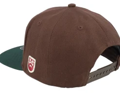 Smoke Grill Bbq Logo Brown/Green/Yellow Snapback - Bearded Man