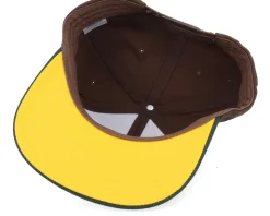 Smoke Grill Bbq Logo Brown/Green/Yellow Snapback - Bearded Man