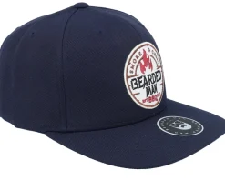 Smoke Grill Bbq Logo Dark Navy/Dark Navy Snapback - Bearded Man