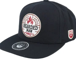 Smoke Grill Bbq Logo Dark Navy/Dark Navy Snapback - Bearded Man