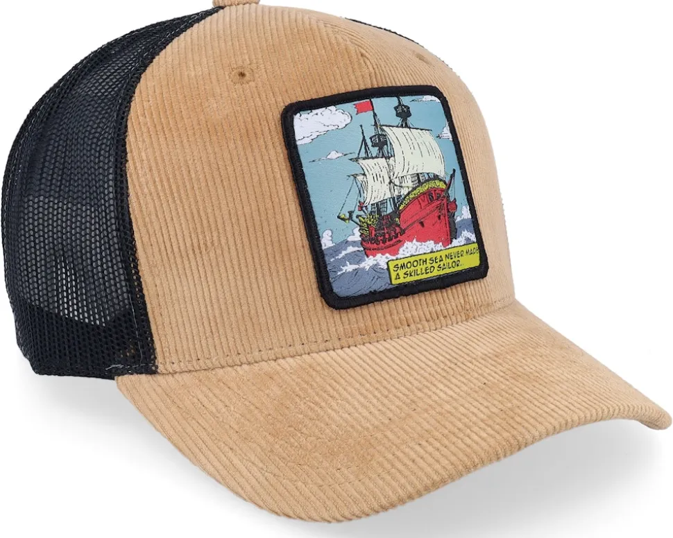 Smooth Sea Never Made A Skilled Sailor Cord Caramel/Black Trucker - Jack Anchor