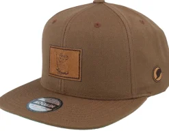 Snufkin Engraved Patch Tan Brown Snapback - Moomin