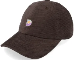 Soft Slussen Corduroy Mountain Logo Coffee Brown Dad Cap - Dedicated