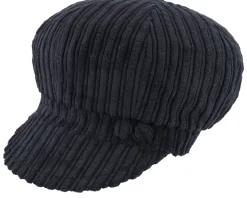 Sophie W Cotton Velvet Black Vega cap - MJM Hats