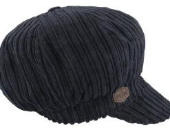 Sophie W Cotton Velvet Black Vega cap - MJM Hats
