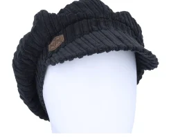 Sophie W Cotton Velvet Black Vega cap - MJM Hats