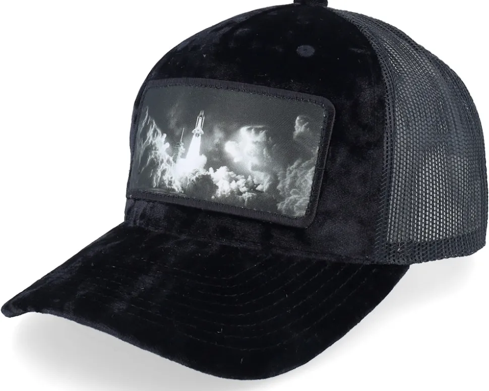 Space Shuttle Launch Velvet Black Trucker - Calza Pennello