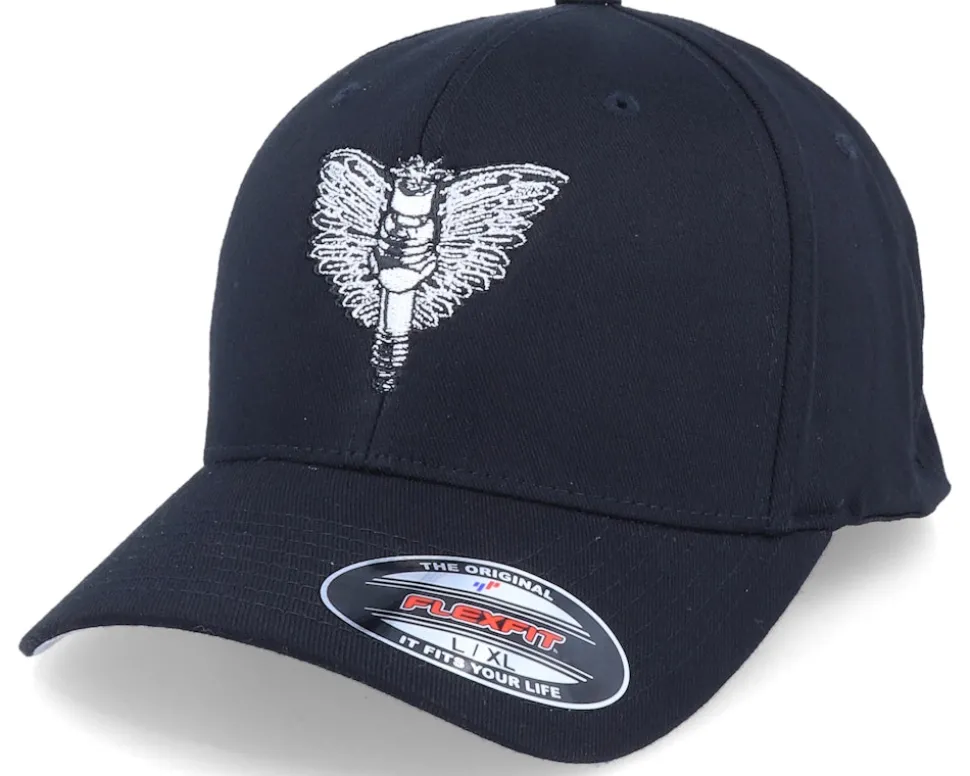 Spark Plug Angel Emblem Black Flexfit - Born To Ride