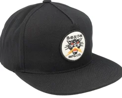 Sparks Medium Profile Black Snapback - Brixton