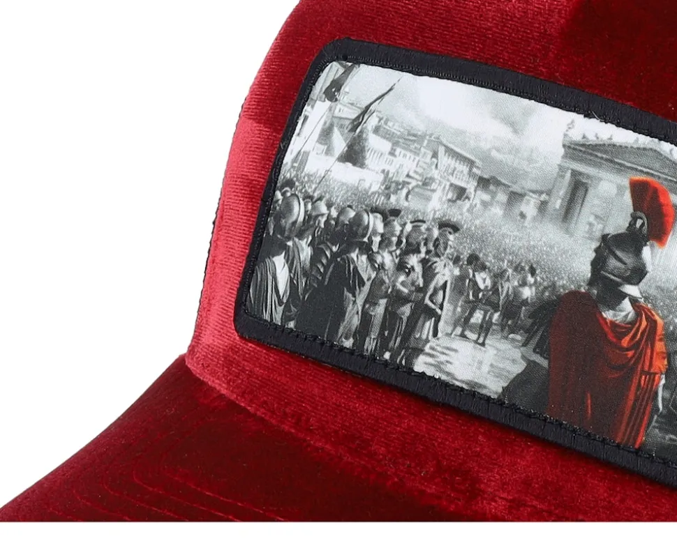 Spartan King Velvet Red/Black A-Frame Trucker - Calza Pennello