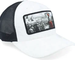 Spartan King Velvet White/Black A-Frame Trucker - Calza Pennello
