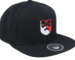 Split Logo R/W Black Snapback - Bearded Man