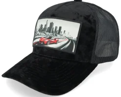 Sportscar And City Patch Velvet Black Trucker - Iconic