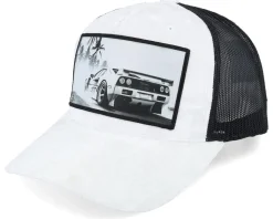Sportscar White/Black A-frame Trucker - Calza Pennello