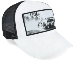 Sportscar White/Black A-frame Trucker - Calza Pennello