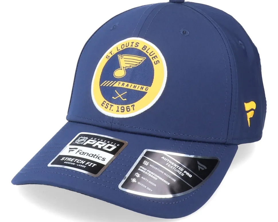 St. Louis Blues Authentic Pro Training Flex Navy Flexfit - Fanatics