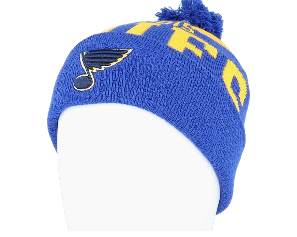 St. Louis Blues Stretchark Knit Royal/Yellow Pom - Outerstuff