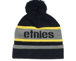 Stencil Beanie Black/Yellow Pom - Etnies