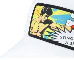 Sting Like A Bee Pop Art Velvet White A-Frame Trucker - Calza Pennello