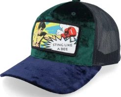 Sting Like A Bee Pop Art Velvet White A-Frame Trucker - Calza Pennello