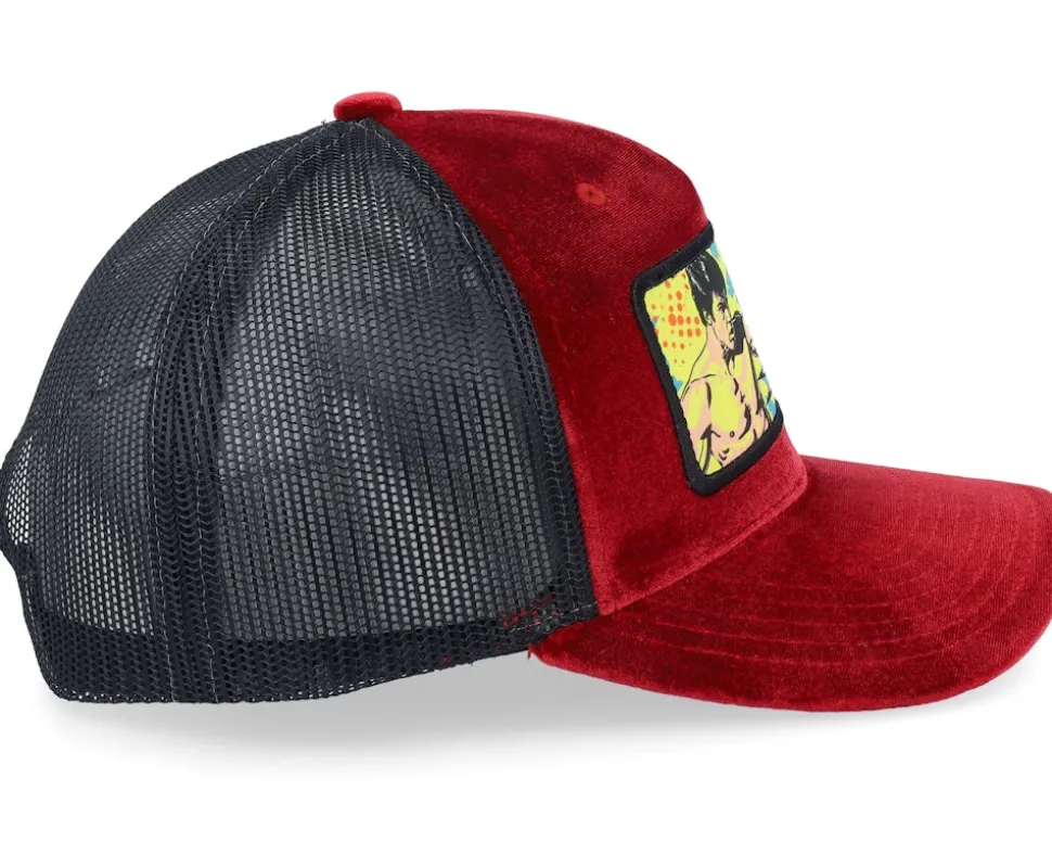 Sting Like A Bee Pop Art Velvet Red/Black A-Frame Trucker - Calza Pennello