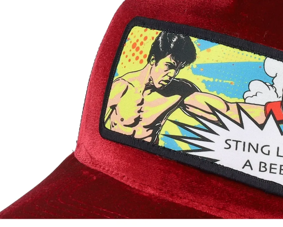 Sting Like A Bee Pop Art Velvet Red/Black A-Frame Trucker - Calza Pennello