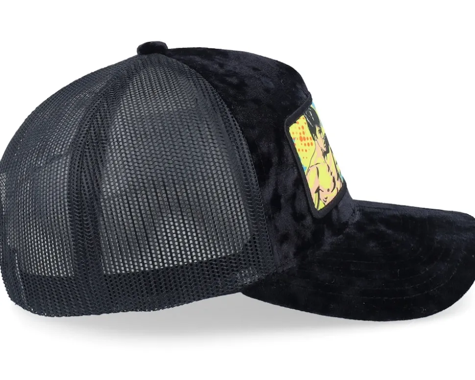 Sting Like A Bee Pop Art Velvet Black A-Frame Trucker - Calza Pennello