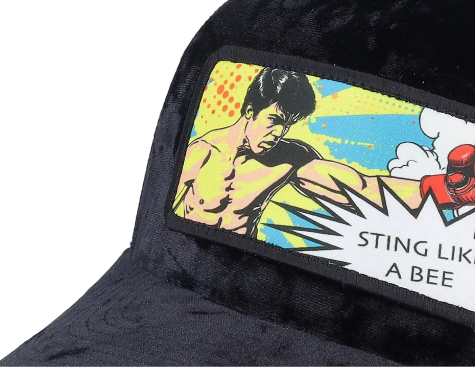 Sting Like A Bee Pop Art Velvet Black A-Frame Trucker - Calza Pennello