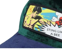 Sting Like A Bee Pop Art Velvet Green/Navy/Black A-Frame Trucker - Calza Pennello