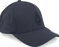 Stone Vented Hat Black A-Frame Adjustable - Volcom