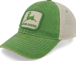 Stone Washed Logo Dark Green/Ivory Trucker - John Deere