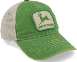 Stone Washed Logo Dark Green/Ivory Trucker - John Deere