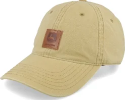 Stone Washed Logo Light Brown Dad Cap - John Deere