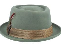 Stout Light Moss/Coffee Diamond Pork Pie - Brixton