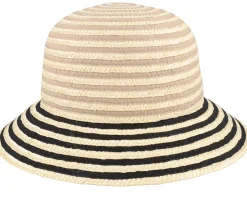 Straw edged clock Linen/Black Straw Hat - Seeberger