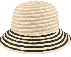 Straw edged clock Linen/Black Straw Hat - Seeberger