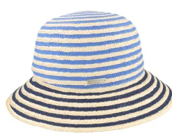 Straw edged clock Linen/Ink Blue Straw Hat - Seeberger