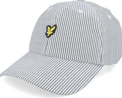 Stripe Baseball Cap Gun Metal/White Dad Cap - Lyle & Scott