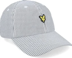 Stripe Baseball Cap Gun Metal/White Dad Cap - Lyle & Scott