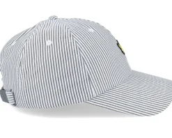 Stripe Baseball Cap Gun Metal/White Dad Cap - Lyle & Scott