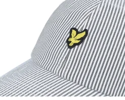 Stripe Baseball Cap Gun Metal/White Dad Cap - Lyle & Scott