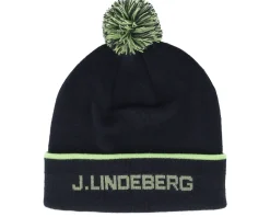 Stripe Beanie Navy Pom - J.Lindeberg