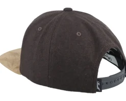 Suede Cap Dark Brown Tweed Snapback - Reell