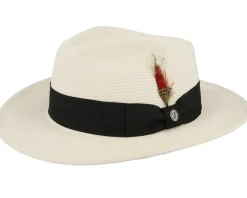 Summer C-crown Fedora White Straw Hat - Jaxon & James