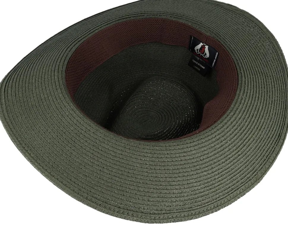 Summer C-crown Straw Hat Olive Fedora - Jaxon & James