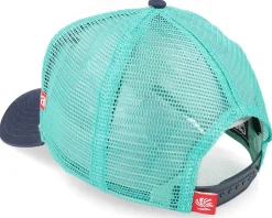 Sun's Up White/Navy/Turquoise Trucker - Coastal