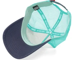 Sun's Up White/Navy/Turquoise Trucker - Coastal