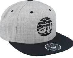 Sunset Heather Grey/Black Snapback - Bearded Man