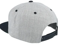 Sunset Heather Grey/Black Snapback - Bearded Man