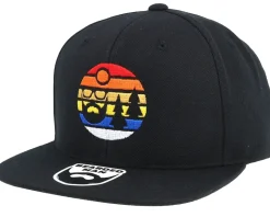 Sunset Logo Black Snapback - Bearded Man